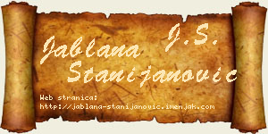 Jablana Stanijanović vizit kartica